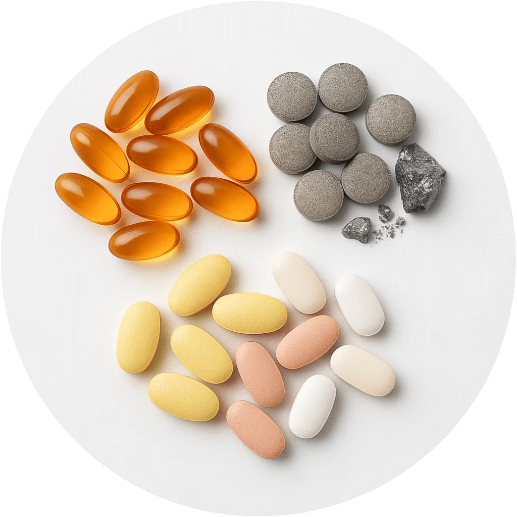 Vitamins A, B & Zinc